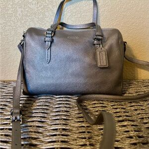 Coach Metallic Gray Satchel
